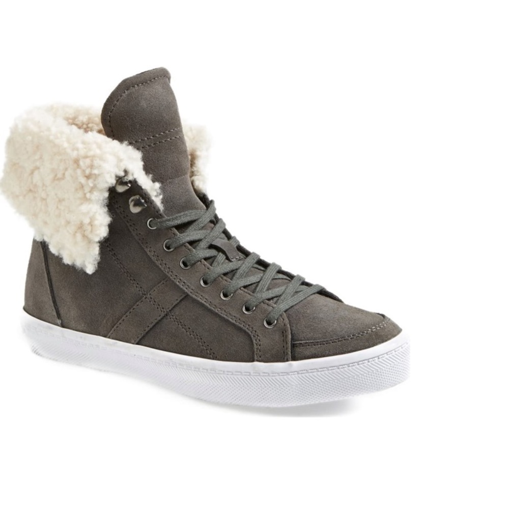 Rebecca Minkoff Sasha Gray High Top Fur Sneakers